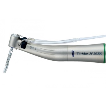 NSK Ti-Max X-SG20L – наконечник угловой хирургический, внешнее и внутреннее охлаждение, 20:1, с оптикой