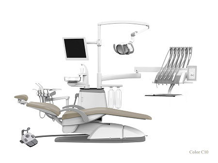 SILVERFOX 8000C-SRS0 Classic – Стоматологическая установка с верхней подачей и мягкой обивкой
