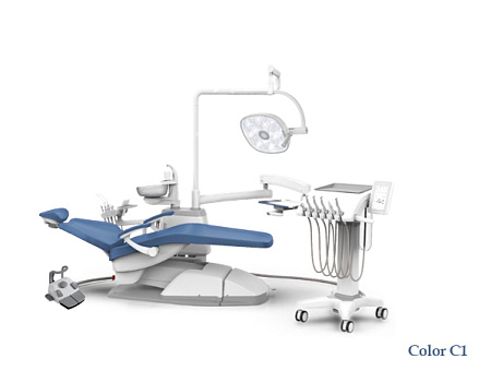 SILVERFOX 8000C-CMS0 Implant – Стоматологическая установка с подкатным блоком врача и с мягкой обивкой