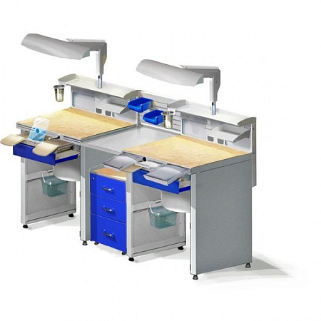 Аверон СЗТ 4.3 МАСТЕР ДУЭТ - стол зубного техника на 2 рабочих места
