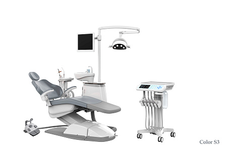 SILVERFOX 8000C-SMS0 CART – Стоматологическая установка с подкатным блоком врача и с мягкой обивкой